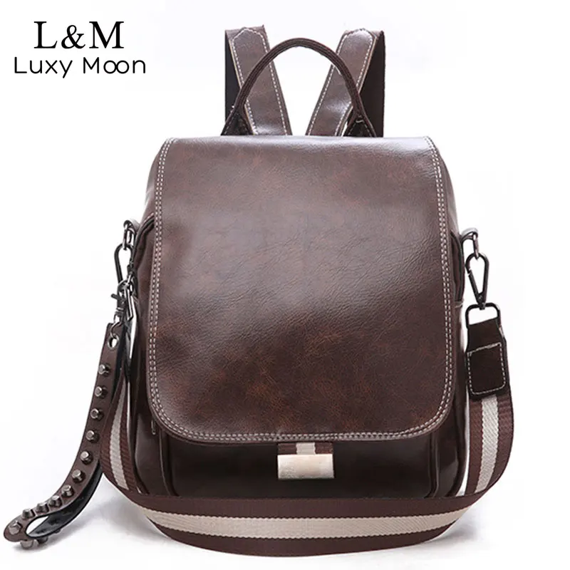 Популярный женский кожаный рюкзак, модные женские рюкзаки Mochila, женские повседневные винтажные сумки на плечо с большой вместительностью XA219H