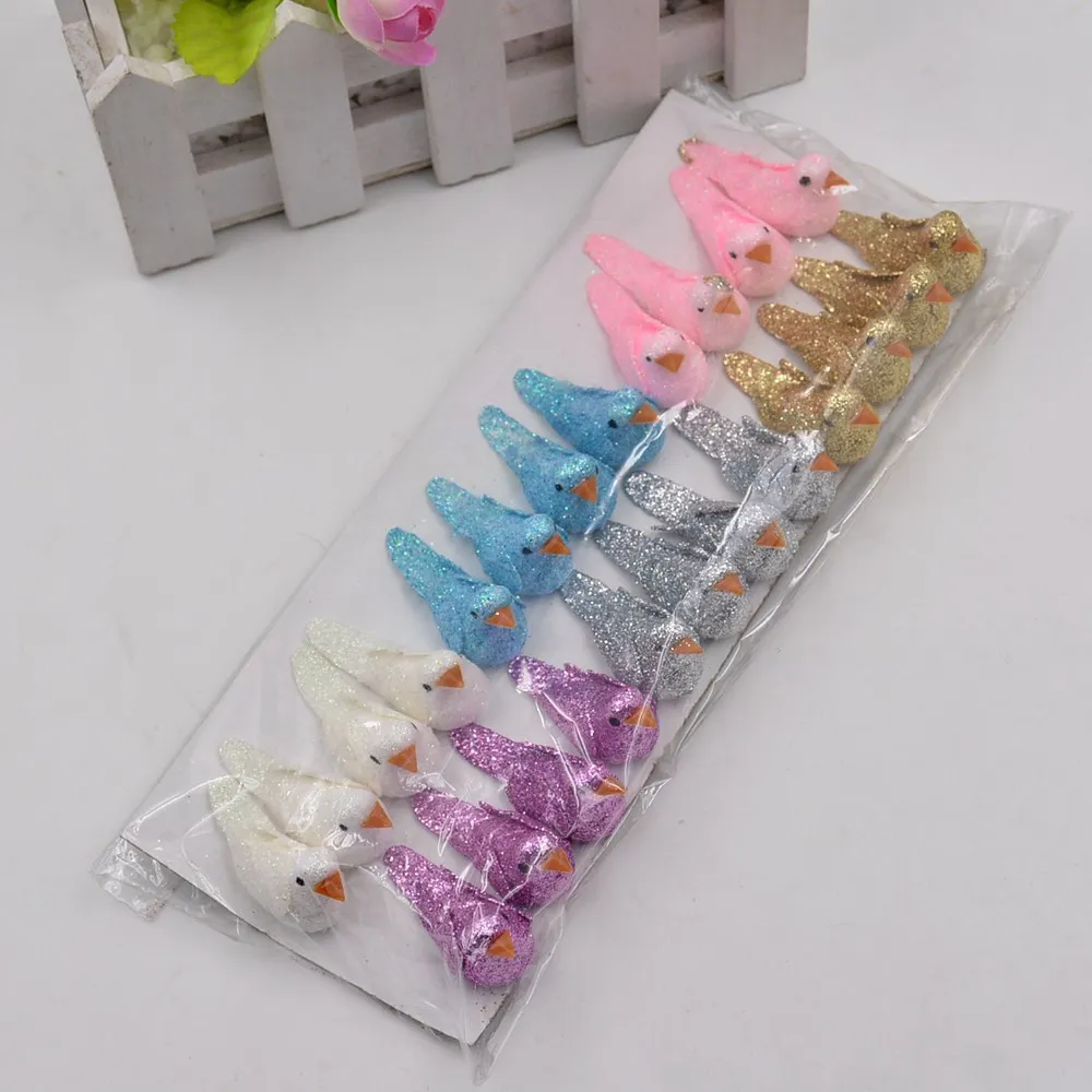 Mixed color 4 шт 4,5*2 см пена Искусственные Птицы товары для цветов для свадьбы Рождественская елка украшения DIY Скрапбукинг венок поддельные цветы - Цвет: Mixed color