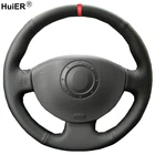 Чехол рулевого колеса автомобиля ручного шитья HuiER для Renault Megane 2 2003-2008 Kangoo 2008 Scenic 2 2003-2009, оплетка на руль