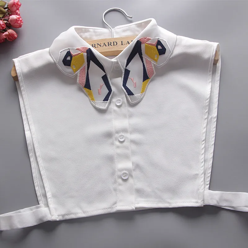 Жилет с бабочками Регулируемый цветов съемный фальшивый воротник камзол Винтаж