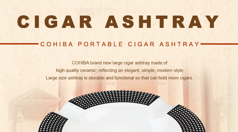 COHIBA портативная пепельница для сигар, домашняя керамическая пепельница, роскошный табак, 4 держателя для хранения сигар, пепельница