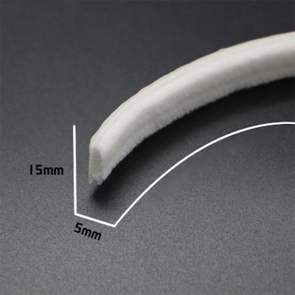 Auto-adesivo Feltro Draught Exclusor Weatherstrip Escova de lã Weatherstrip Porta e Janela Marrom Branco Cinza 15×5 mm 5m 10m