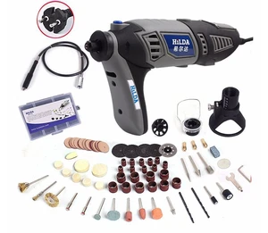 HILDA 220 В 350 Вт Электрический вращающийся Электроинструмент с переменной скоростью в стиле Dremel, мини-шлифовальный станок, набор аксессуаров, столярные инструменты