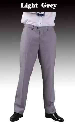 Light Grey Тонкие брюки мужской формальный деловой Slim Fit Свадебный костюм брюки Diamond синий цвет красного вина черные брюки Размеры 44 плюс Размеры A37 - Цвет: Light Grey