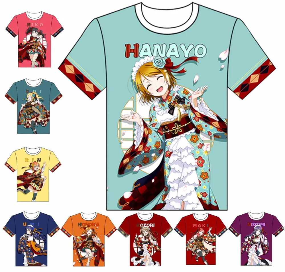 LoveLive! Taisho футболка AWAKEN Косплей Костюм u's kotori minami Rin Hoshizora футболка с короткими рукавами повседневные топы