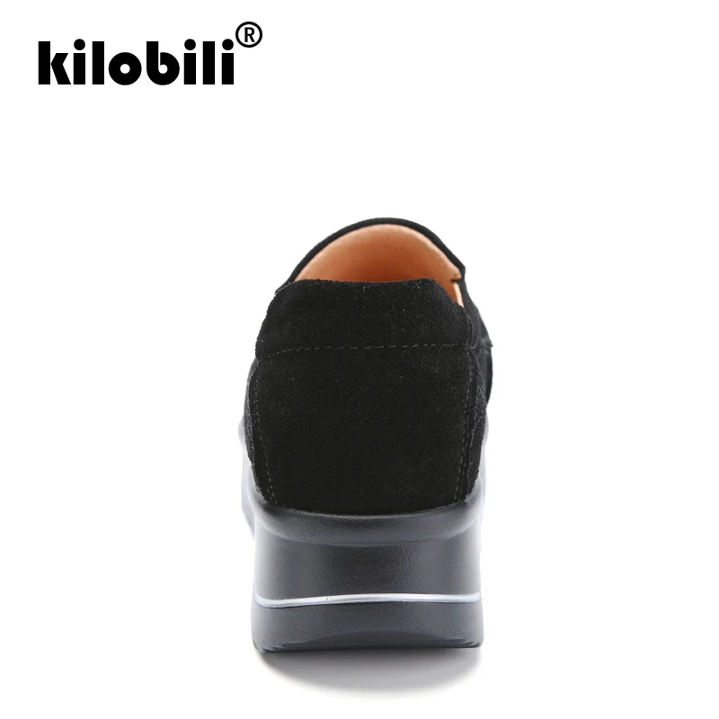 Kilobili 2019 Весна Женские туфли-лодочки обувь кроссовки на танкетке кожаные туфли
