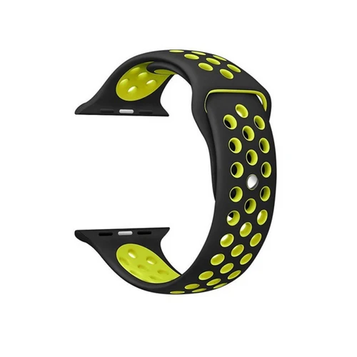 black yellow Ремешок EIMO для Apple Watch 4 42 мм 44 мм Iwatch band 42 мм 38 мм Aple watch 4 3 2 1 спортивный ремешок силиконовый браслет на запястье ремешок для часов - Цвет ремешка: black yellow