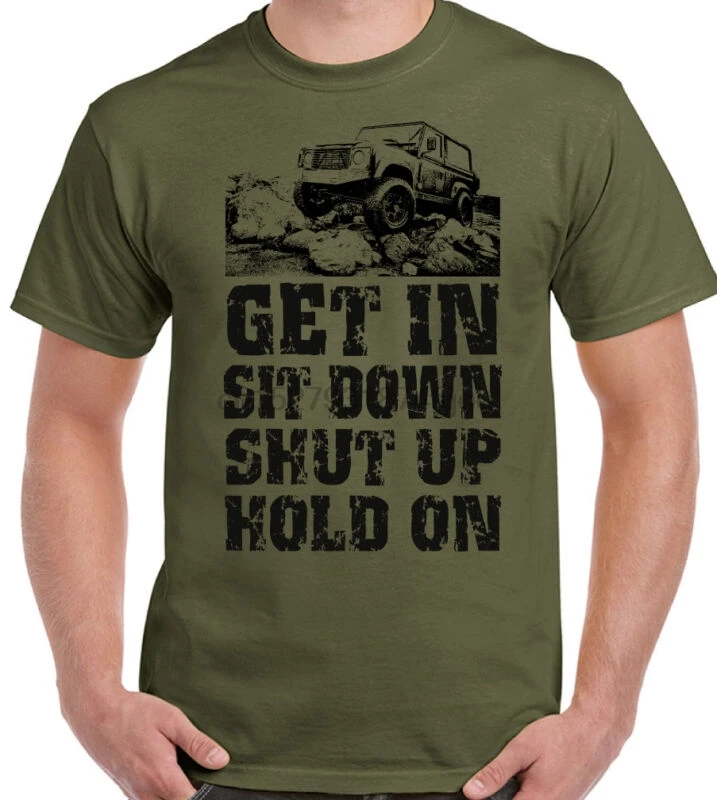 Садись в Herren Lustige uber-футболка с дорожной тематикой Landrover Schutz 4x4 110 90 | Мужская одежда