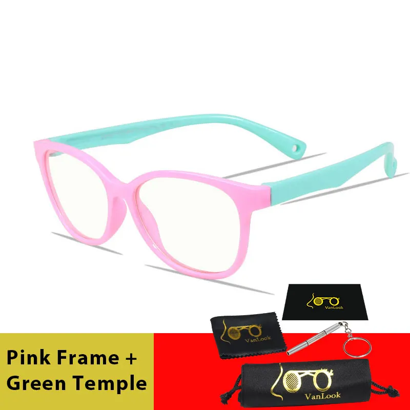 Pink Green Vanlook Blue Light Blocking Детские экранные очки компьютер для маленьких мальчиков и девочек детские игровые ланты анти Lumiere Bleue Infantil - Цвет оправы: Pink Green