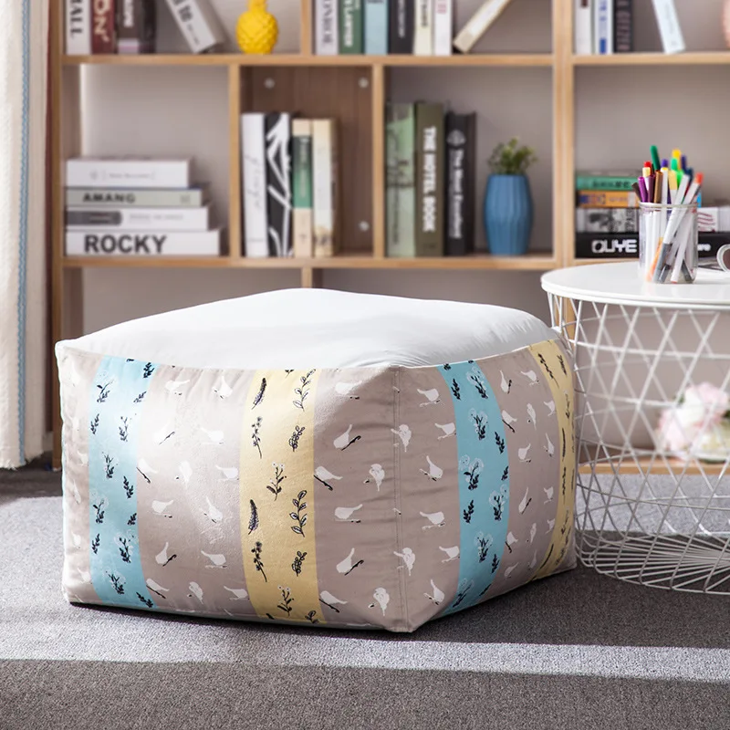 Ленивый чехол для дивана без наполнителя фланелет с принтом перо эластичная