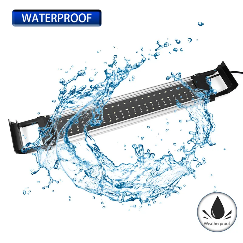 Waterproof Aquarium Fish Tank Light 30-120cm Blue/White Bar Submersible Lamp Decor Underwater Light Adjustable Dimmable Light