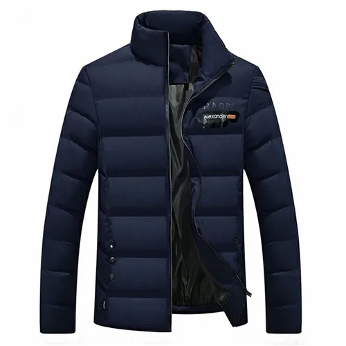 Navy Blue TLZC зимнее модное мужское хлопковое пальто с подкладкой, Ультралегкая Повседневная Мужская парка, пальто размера плюс M-4XL, мужские зимние куртки, верхняя одежда - Цвет: Navy Blue