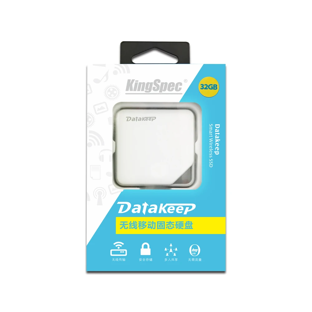 KingSpec DataKeep 32 ГБ Беспроводной Портативный Внешний Жесткий Диск-WIFI USB Flash Drive для iphone