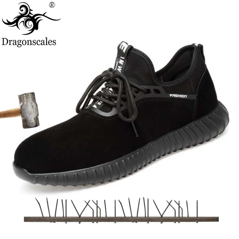 2019 New Men Steel Toe Boots Safety Shoes Casual Breathable Suede Work For Protective Construction | Обувь