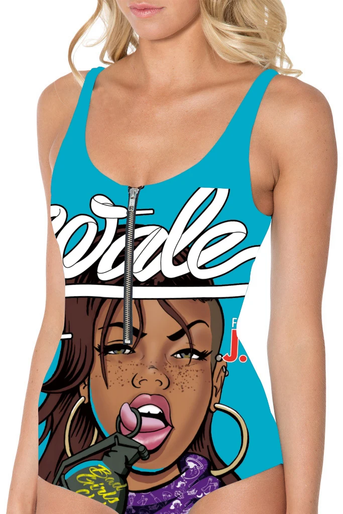 Новый размера плюс с принтом для девочек цельные купальники женщин на лето и