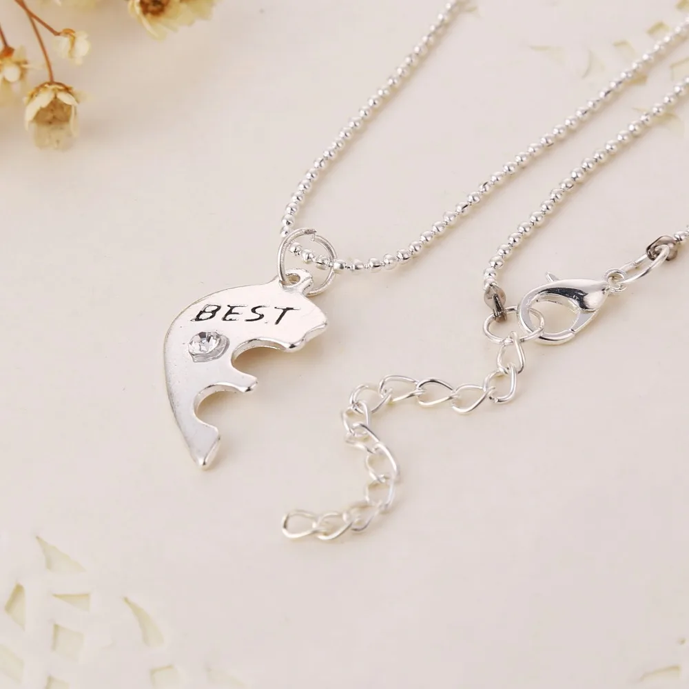 3 шт./компл. Best Friends Forever Three Heart BFF колье креативный металлический кулон серебряное