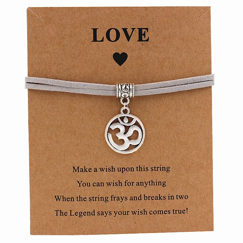 Браслет с подвесом и надписью Wish Card браслет для йоги регулируемое ювелирное