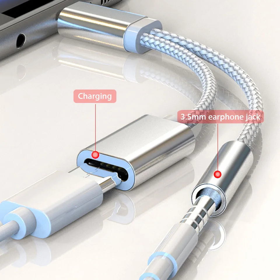 Usb type C до 3 5 мм адаптер для наушников и зарядное устройство 2 в 1 Aux аудио конвертер