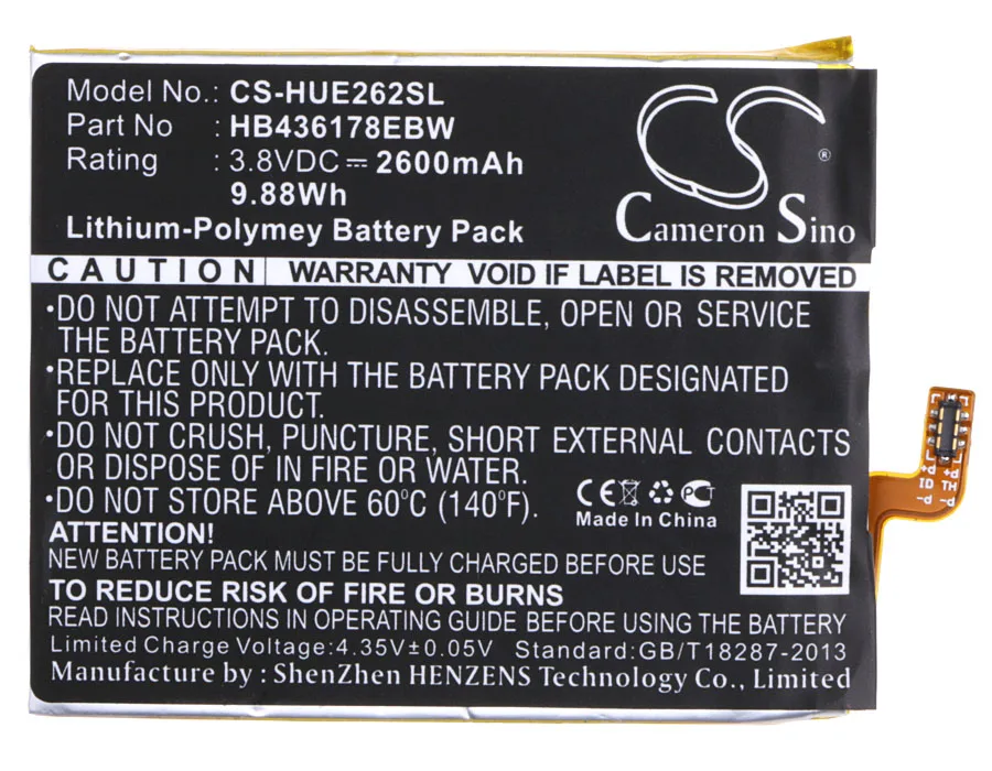 

Cameron Sino Высококачественная 2600mAh батарея HB436178EBW, HB436178EBW + для Huawei Mate S,CRR-CL00,CL20,CRR-L09,CRR-UL00,UL20,E2629