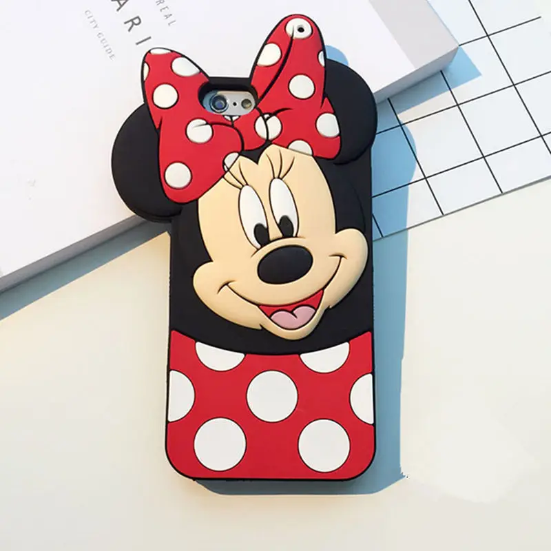 Minnie Mouse Для iPhone X XS XR Max, мягкий силиконовый чехол с 3D милыми мультяшными животными для телефона, чехол для iPhone 5, 5S, 5C, SE, 6, 7, 8 Plus, X - Цвет: Minnie Mouse