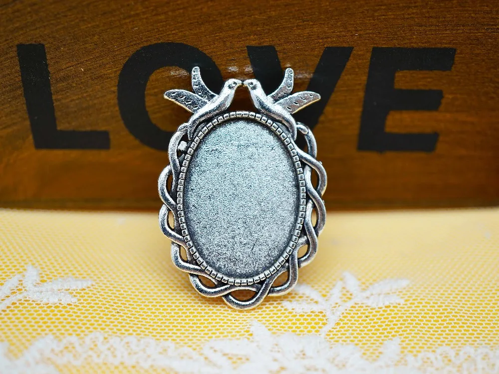 Овальные металлические кабошоны 4 шт./лот внутренний размер 18 мм x 25 основа для