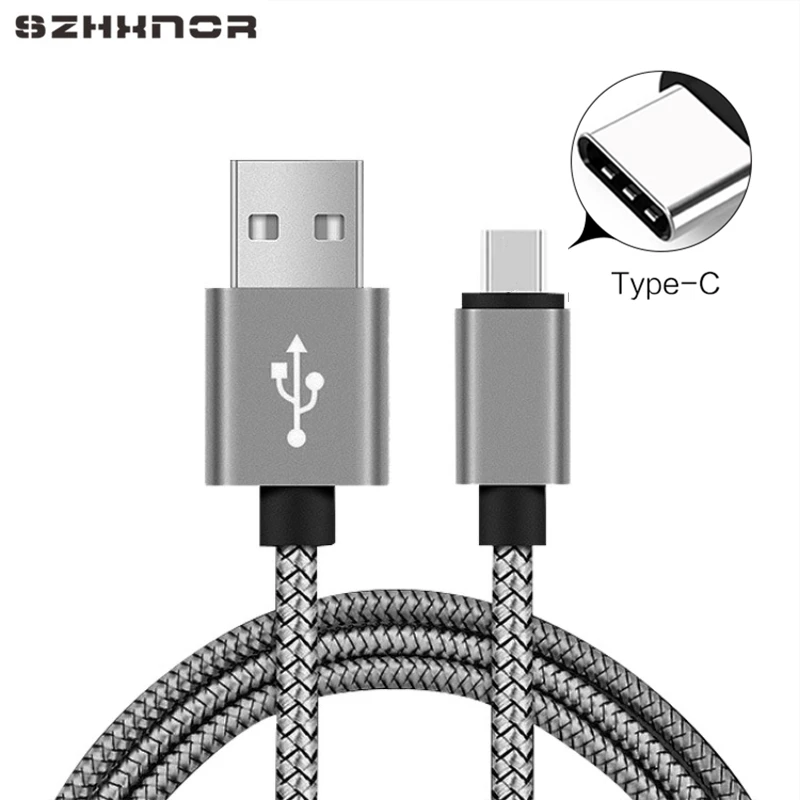 Черный 1 м 2 м большой металлический штекер type C USB быстрое зарядное устройство для huawei p20 lite mate 20 pro honor 10 9 для Xiao mi redmi K20 mi a2 htc U11 life - Цвет: Черный