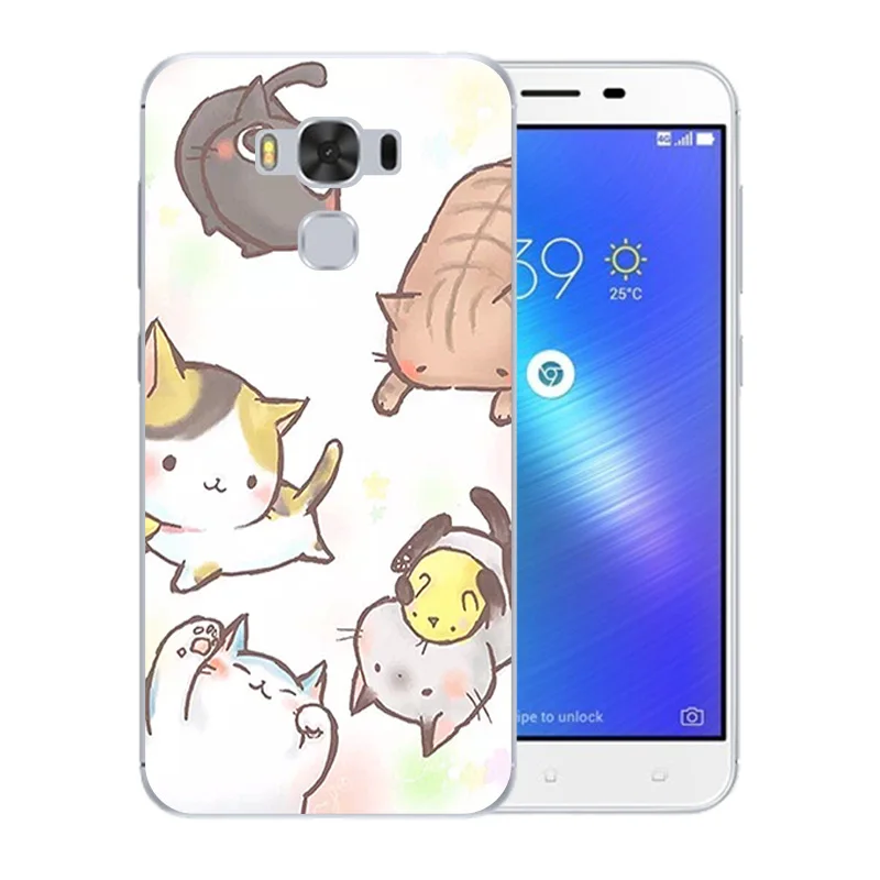 Мягкий силиконовый чехол для Asus Zenfone 3 MAX ZC553KL 5 дюймов телефона с рисунком кошки