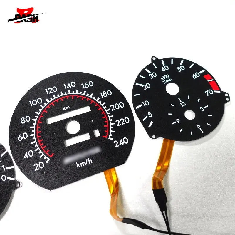 DASH 240 км для Mercedes W124 W126 W201 190E 1985 1995 EL светящийся манометр черная панель белое