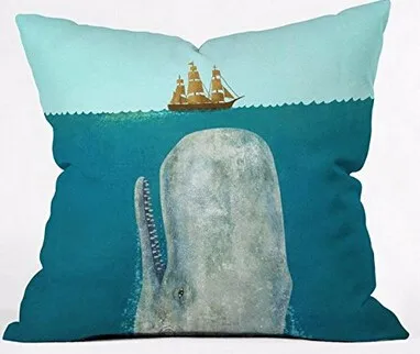 

Unique Whale Boat Funny Design Custom Zippered Square Pillow Cover Nice Unique Pillowcases Throw Pillow Slips Free Shipping