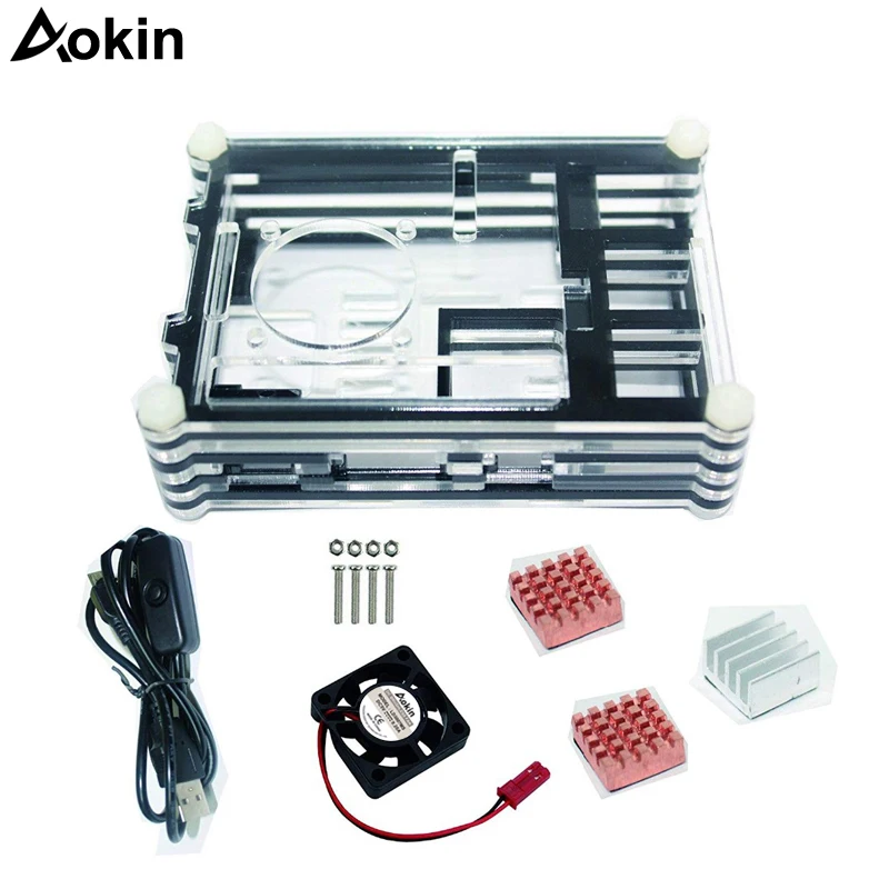 Чехол для Raspberry Pi 3 теплоотвод вентилятор кабель телефона теплоотвод/охлаждающий