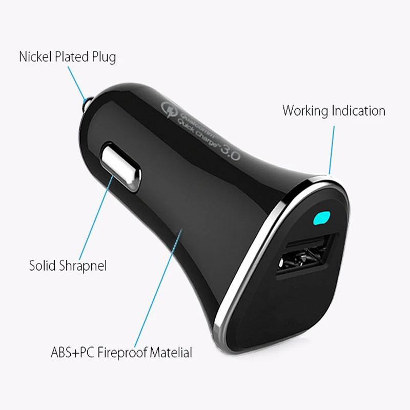 For Quick Charge 3.0 Charger QC 5V 9V 12V Car Fast SAMSUNG Note 8 S9 S8 S7 S6 Edge HTC 10 XiaoMi Mi8 MIX3 2S | Мобильные телефоны и