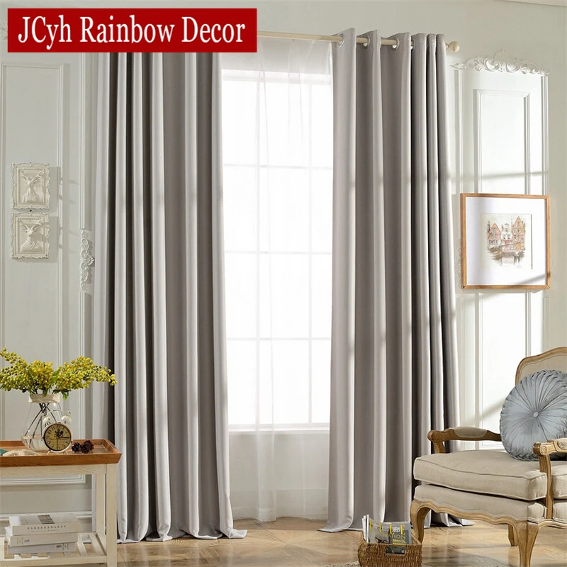 

Modern Hall Blackout Curtains For Living Room Bedroom Window Gray Opaque Curtains Short Kitchen Ready-made Blinds Drapes