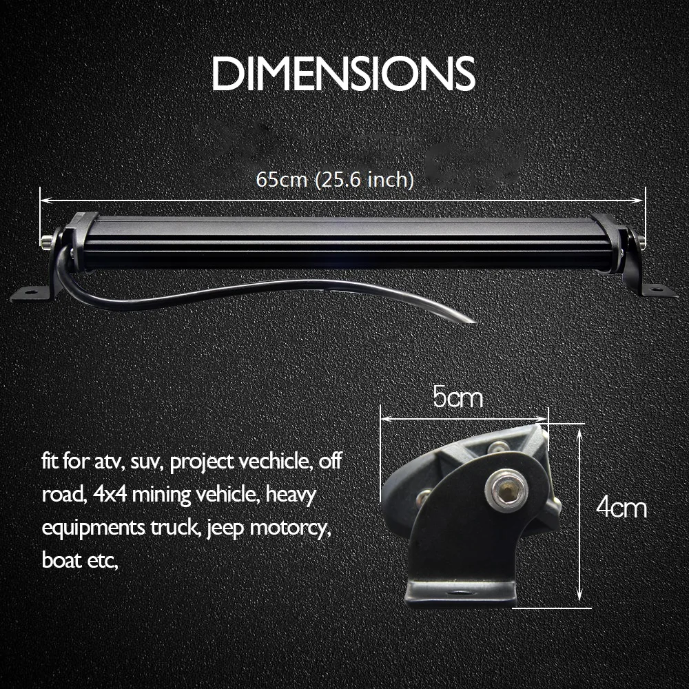 CO LIGHT 120W Led Bar 25.6 inch 25'' Spot Flood Combo 6D 6000K Offroad for Lada Niva Toyota Ford 4X4 Trailer Tractor 4wd |