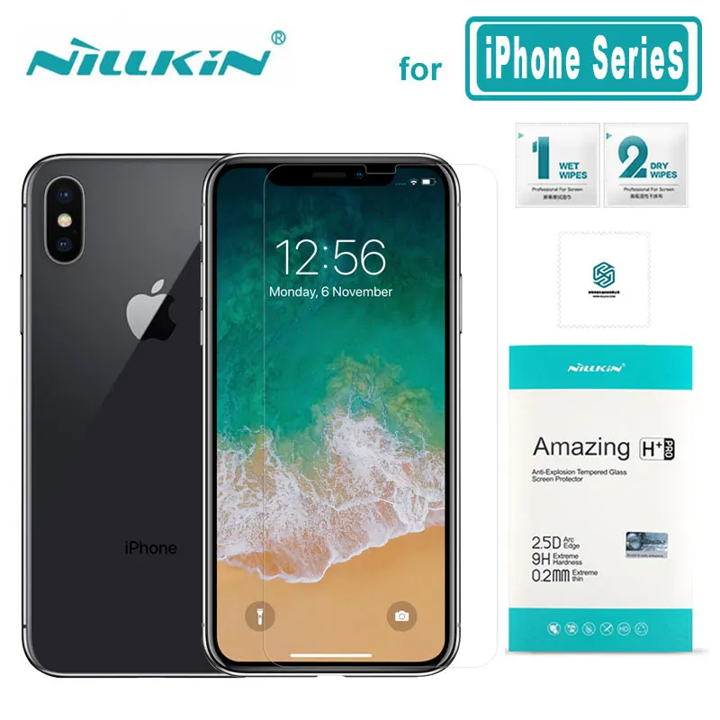 Закаленное стекло Nillkin для iPhone X XS Max XR 8 7 6s 6 Amazing 9H + Pro Защитная пленка экрана Apple 6S