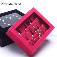 hot sale fashion accessories box wedding birthday gifts pendant necklace storage velvet jewelry display boxes free shipping