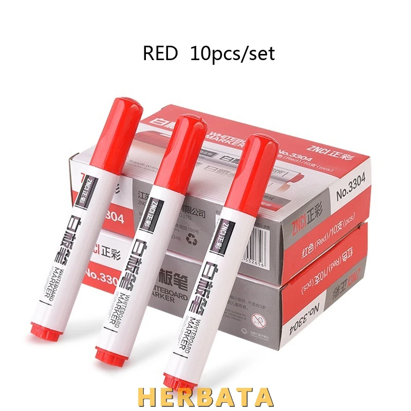 RED 1 шт., двойная ручка для заметок, ручка для доски, стираемая ручка для письма, маркер для доски, специальная ручка, красная, синяя, черная ручка на водной основе - Цвет: RED