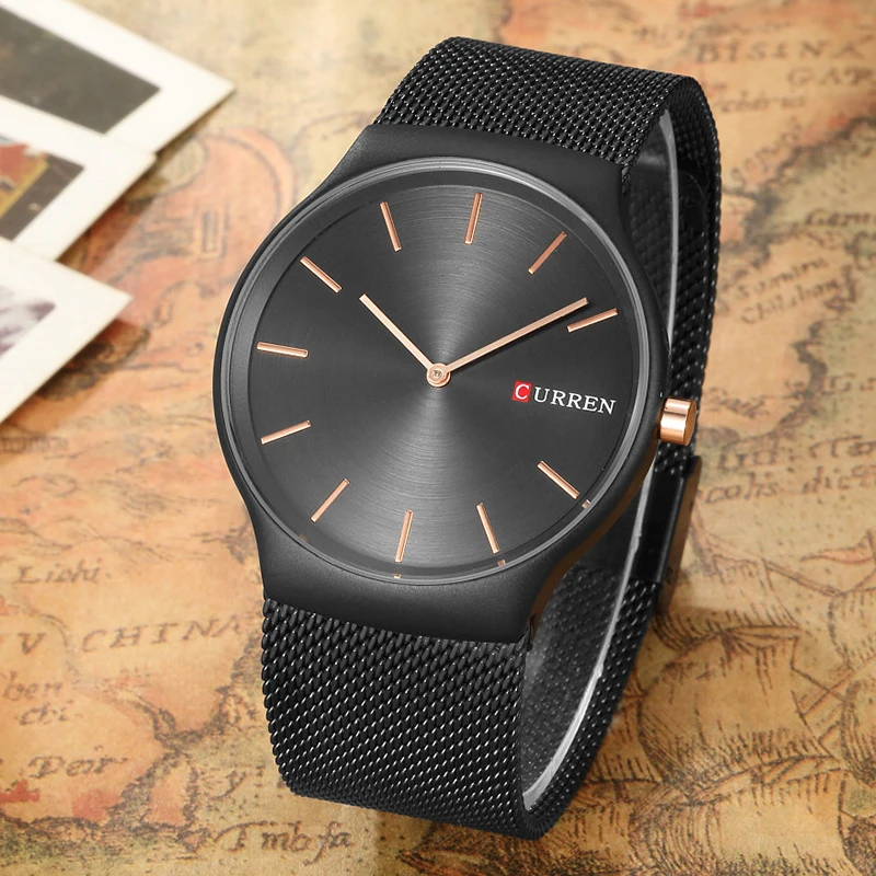 CURREN 8256 новые черные розовые золотые указки relogio masculino люксовый бренд аналоговые