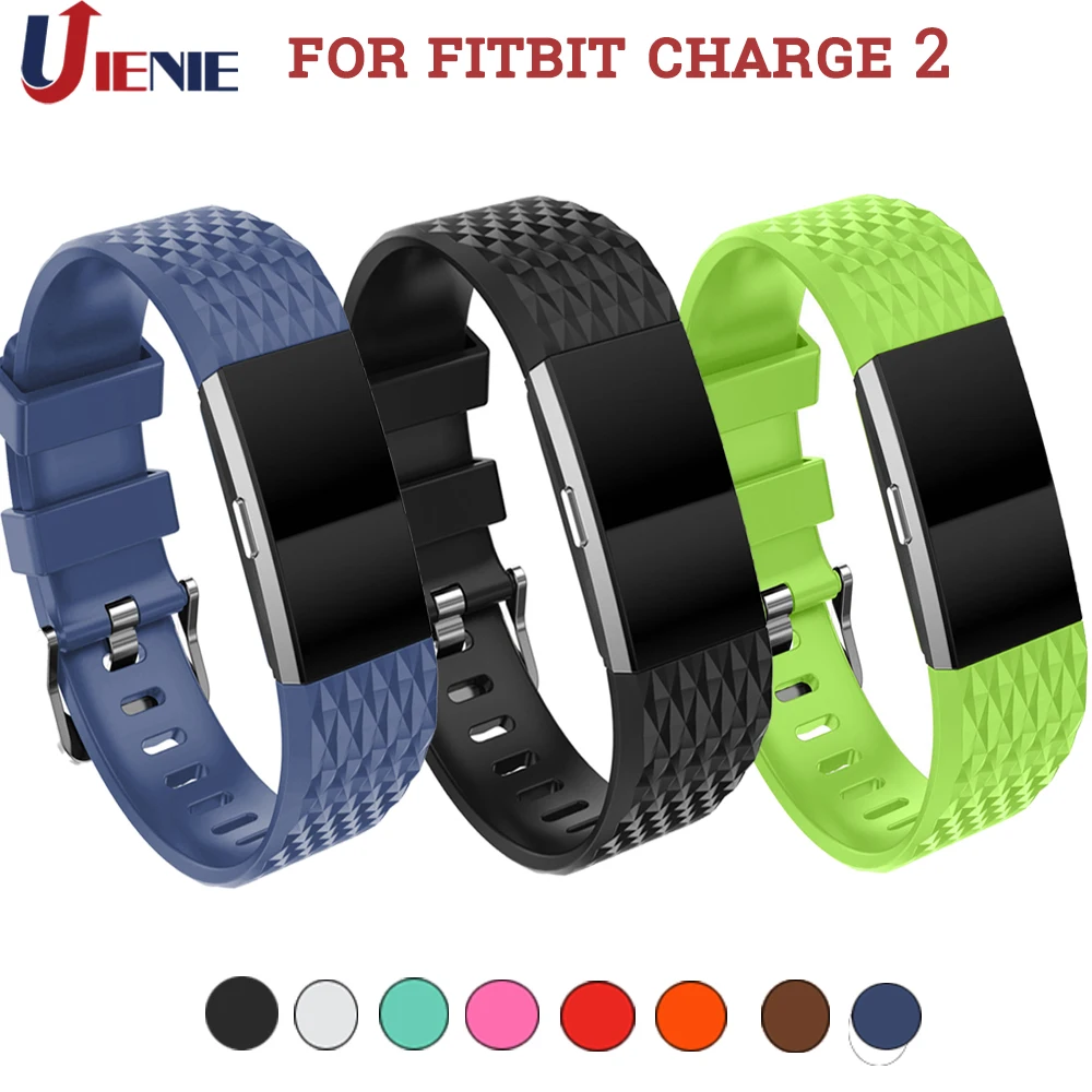 Ремешок силиконовый для часов Fitbit Charge 2 Цветной 3D сменный спортивный браслет