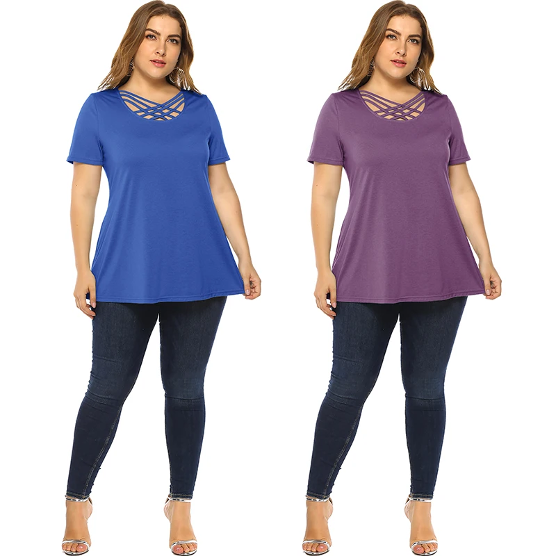 2019 футболка большого размера Женская поперечная полоса свободная тонкая с