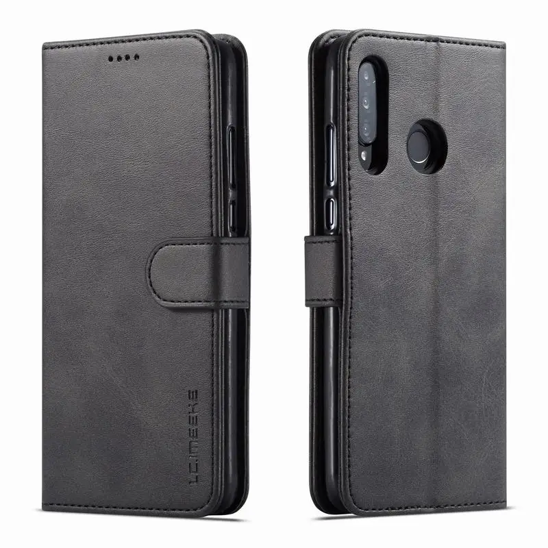 Black Чехол для телефона s для huawei P30 Lite Pro, чехол на магнитной застежке, роскошный винтажный кошелек, кожаные сумки для huawei P30 P30lite P30pro - Цвет: Black