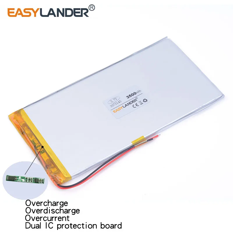 

3.7V 3500mAH 3075145 PLIB polymer lithium ion battery Li-ion battery for tablet pc,GPS,mp3,mp4,cell phone,speaker