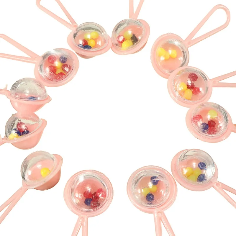 12 шт./лот подарок для детского душа маленькая мини погремушка кольцо колокольчик