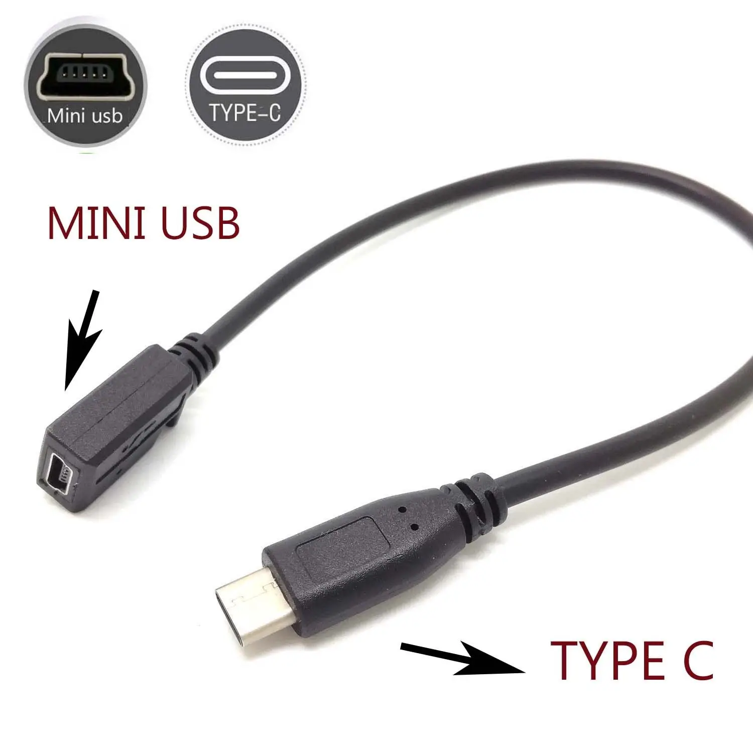 Фото Дата-кабель USB Type-C (штекер)/Mini USB 5 конт. (разъем), USB 3.1, для зарядки и синхронизации данных №4