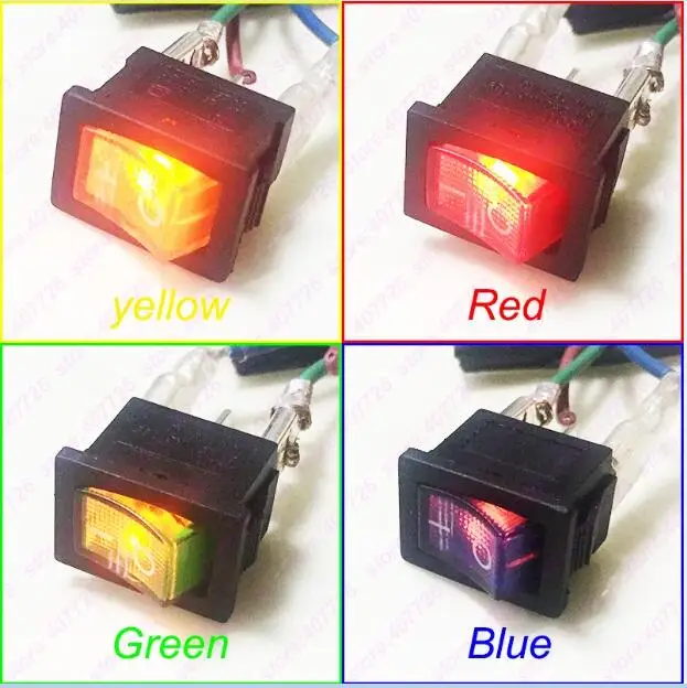 Each light 1pc 4 шт./4 светильник) 21 мм x 15 мм о-прямоугольник водонепроницаемый кулисный переключатель+ крышка приборной панели автомобиля переключатель лодки с 220 В светильник - Цвет: Each light 1pc