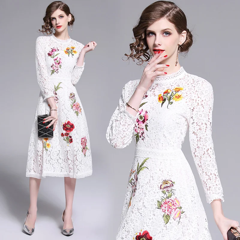 Женское белое высококлассное элегантное модное женское платье Макси