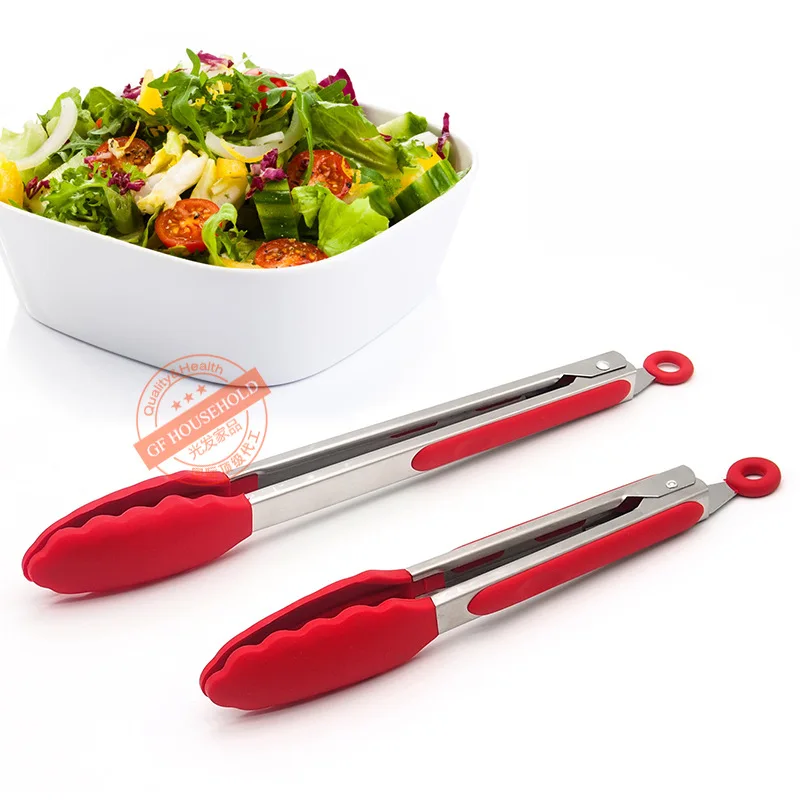 Силиконовые щипцы для еды барбекю Кухонные принадлежности из нержавеющей стали