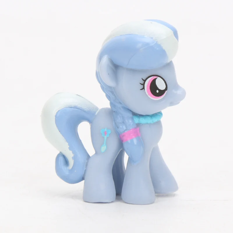 light blue 1 шт. игрушки My Little Pony Mini Pony ПВХ фигурки героев дискорд Радуга Дэш сумеречные искорки Спайк Пинки Пай DJ Pon-3 игрушки куклы - Цвет: light blue