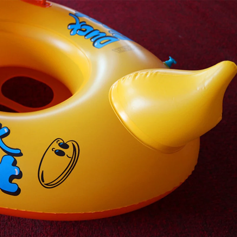 Inflatable yellow duck Baby Kids Cartoon Safety swimming seat ring circle Air Mattress water toys for child kids beach party | Спорт и
