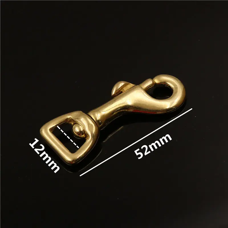 inner 12mm Твердый латунный поворотный крючок-карабин с защелкой для глаз, высокое качество, кожаная сумка, ремень, застежка-крючок, сверхмощный поводок для домашних животных, собак C - Цвет: inner 12mm