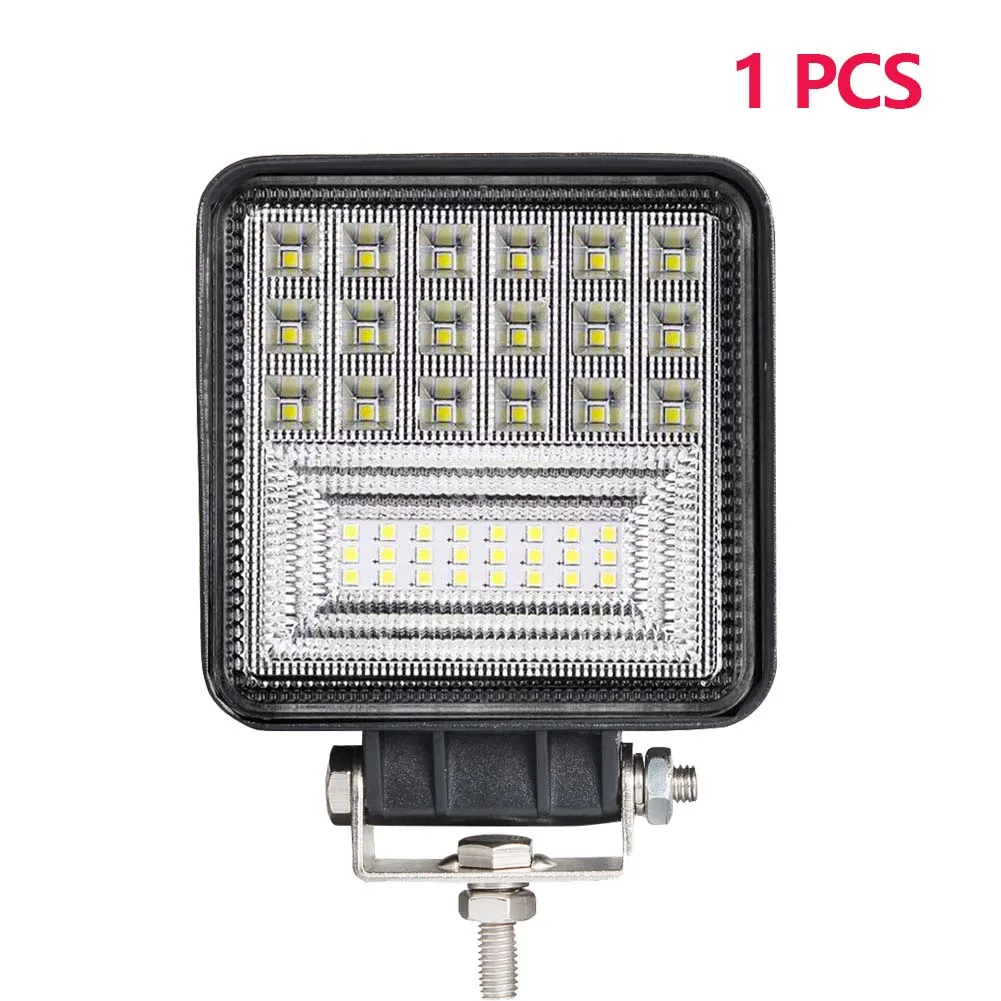 1 pcs 126W ADZOON 4 дюйма 90 Вт 126 Вт светодиодный рабочий светильник 12 в 24 В для внедорожников, грузовиков, автобусов, лодок, противотуманный светильник, автомобильный светильник в сборе - Цвет: 1 pcs 126W